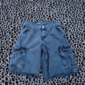 Womens Gray Cargo Shorts